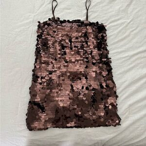 Brown sequin minidress